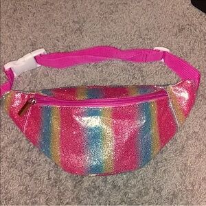 Pink Rainbow sparkle Fanny pack purse As worn by Kim Kardashian’s daughter North